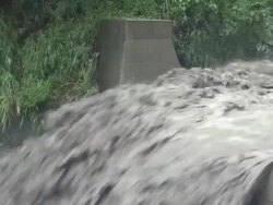 Raging River Flash Flood After Hurricane Stock Footage