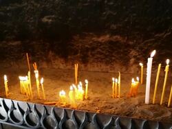 Sevanavank monastery, Sevan lake, interior view of the church Stock Footage