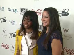 Gabby Douglas, Aly Raisman at CW3PR Presents Gold Meets Golden At Equinox Sports Club Hosted By Nicole Kidman 1/12/2013 in Los Angeles, CA.(Footage by WireImage Video/Getty Images Entertainment Video) Stock Footage