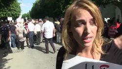 CLEAN: Hundreds of protesters support allegedly raped woman on trial News Clip