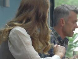 HD SUPER SLOW-MO: Couple Having Lunch Stock Footage