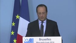 French President Hollande comments on Ukraine and Syria at G7 summit News Clip