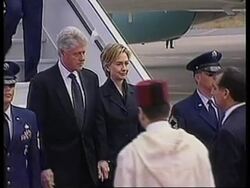 MOROCCO: PRESIDENT CLINTON ARRIVES FOR FUNERAL OF KING HASSAN II News Clip