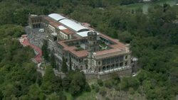 Aerial view of the Chapultepec Castle in Mexico City. Stock Footage