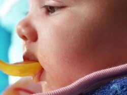 Cute baby in slow motion Stock Footage