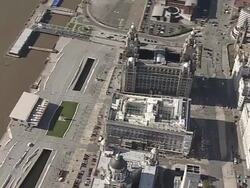 CU Liverpool & River Mersey Stock Footage