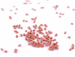 Brown polymer granules falling Stock Footage