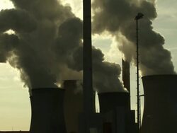 HD Coal Power Plant in the Backlight Stock Footage