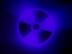 Turning Blue Nuclear Sign Stock Footage