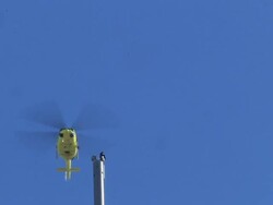 Tom Cruise Performs A Stunt On Top Of The Burj Stock Footage