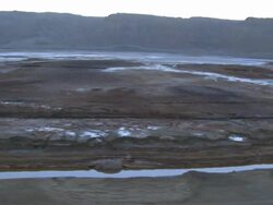 Aerial the Dead Sea in the Judea Desert, Israel Stock Footage