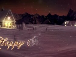 HD: Sparkling Text Over Winter Wonderland Stock Footage