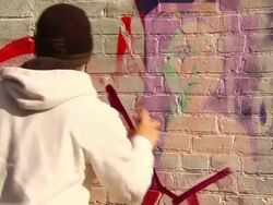 Graffiti Artist Painting Urban Wall Stock Footage