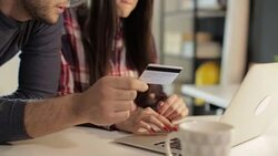 Using credit card Stock Footage