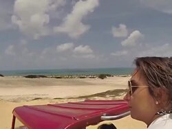 Buggy drive along the beach Stock Footage