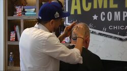 Chicago Cubs fan has logo cut into his hair News Clip