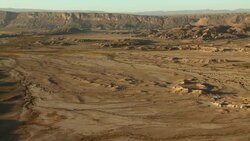 Panning across the Mesa de Anguila to Santa Elena Canyon, Big Bend, Texas. Stock Footage