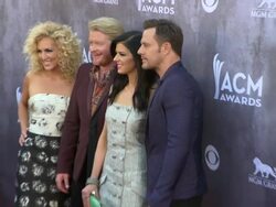 Kimberly Schlapman, Philip Sweet, Karen Fairchild, and Jimi Westbrook at the 49th Annual Academy of Country Music Awards - Arrivals Stock Footage