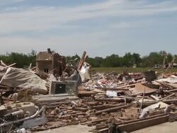 Destruction in Moore, Oklahoma after EF5 tornado Stock Footage