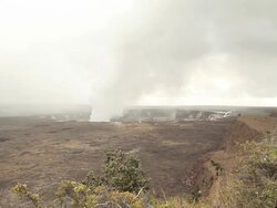 WS View of active volcano at hawaiis volcanic national park / kauai, hawaii, united states Stock Footage