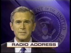 Bush comments on "outlaw regimes" in weekly radio address News Clip