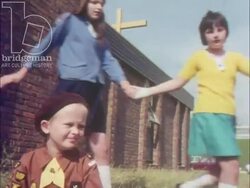 Living at Thamesmead, 1973, part 7 - Children's activities at church clubs, and Brownies Stock Footage