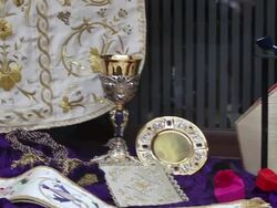 B-ROLL - The shop of Stefano Gammarelli, the Pope's tailor who will be designing the dress of the future Pope in three different sizes in order to fit the unknown Pontiff on February 24, 2013 in Rome, Italy. (Footage by Giulio Origlia/Getty Images) Stock Footage