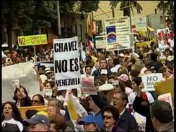 Marches against Venezuelan President Chavez in several cities in Latin America News Clip