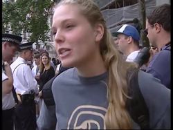 UK: NAKED PROTESTORS News Clip