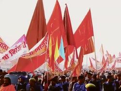 MS Shot of pilgrims in Kumbh Mela / Allahabad, Uttar Pradesh, India Stock Footage