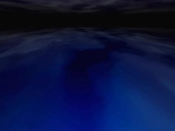 Moving over clouds and sea toward darkened horizon Stock Footage