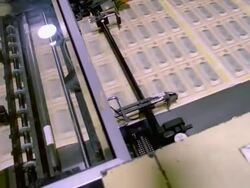 CU, HA, Sheets of American ten dollar bills moving fast on conveyor, Washington DC, USA Stock Footage