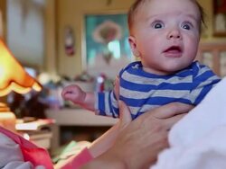 CU Shot of baby smiling / Lamy, New Mexico, United States Stock Footage