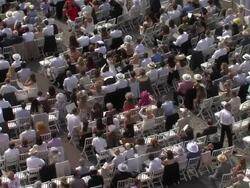 ATMOSPHERE Crowds at the Monaco Royal Wedding: Religious Ceremony Arrivals at Monaco . (Footage by WireImage Video/Getty Images Entertainment Video) Stock Footage