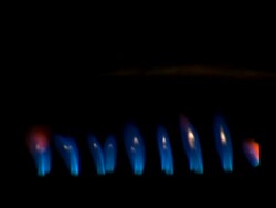 Blue fire  (Anamorphic Video - 16:9) Stock Footage