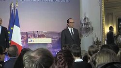 CLEAN : Francois Hollande visits French embassy in Prague News Clip
