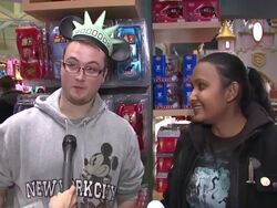 INTERVIEW: Chris and Mandy Cooper excited to see Disney's first character, Oswald. Stock Footage