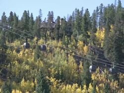 Breckenridge ski gondolas in autumn Stock Footage