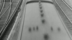 1939 HA Train passing over set of tracks / United Kingdom Stock Footage