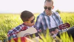 Guitar for enjoyment Stock Footage