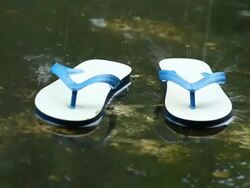 Sandals in Rain Stock Footage