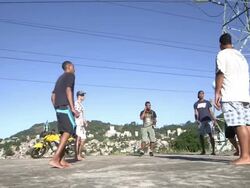 Football In Brazil - Morro Da Sao Carlos Favela Stock Footage