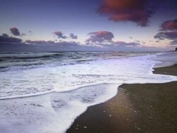 SLOW MOTION: Beach Sunset Landscape Stock Footage