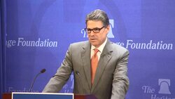 Speaking to conservatives in Washington, Texas Governor Rick Perry said he's confident in his case as he faces two felony indictments on coercion and official oppression charges. Perry also said he's open to sending US troops back to Iraq. (Aug. 21) News Clip