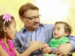 Indian father playing with his children Stock Footage