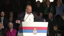 CLEAN : Independent Serbian candidate Sasa Jankovic campaign in capital News Clip