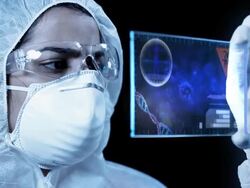 Young scientist in the laboratory. Stock Footage