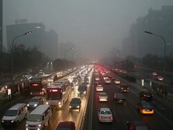 Heavy Smog Attack Beijing Stock Footage