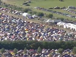 A camp site and a car park. Stock Footage