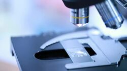 Microscope in laboratory, Slow motion Stock Footage